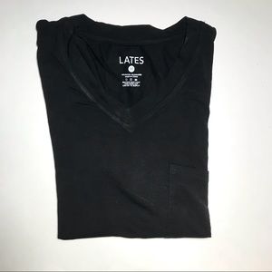 Lates By Kate Top - V Neck Pajama Shirt - Medium - Black - NEW - LARGE